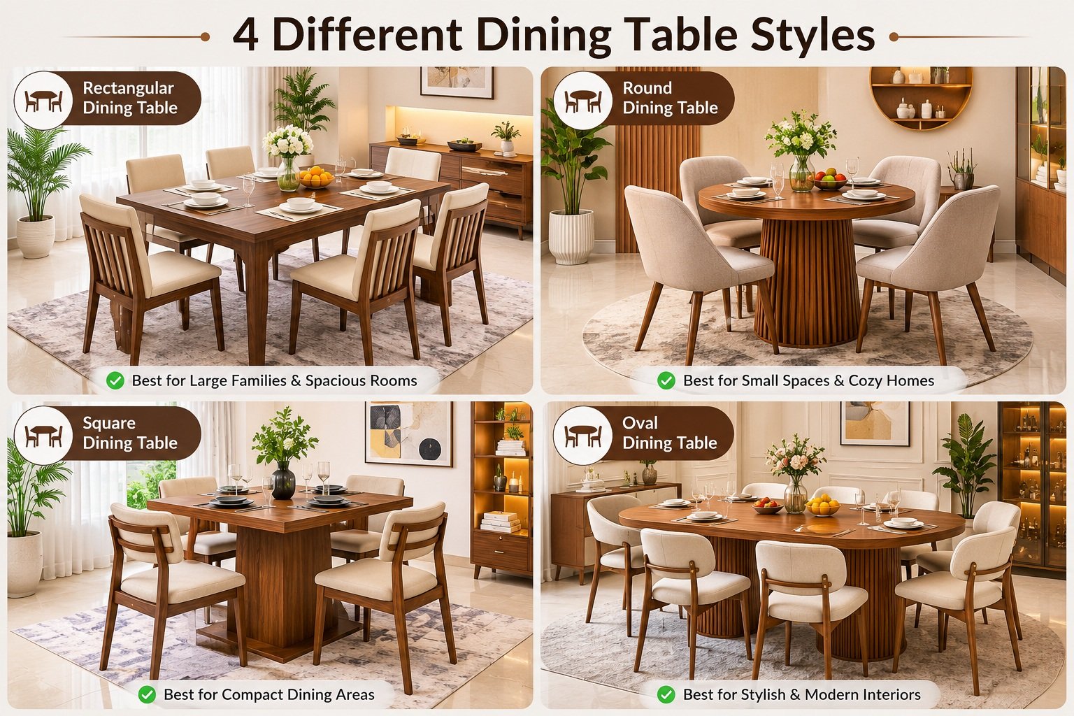 4 Different Dining Table Style