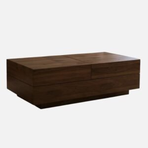 Tanush Furnitures Urban Slide Engineered Wood Coffee Table with Sliding Storage | Walnut Brown - Image 6