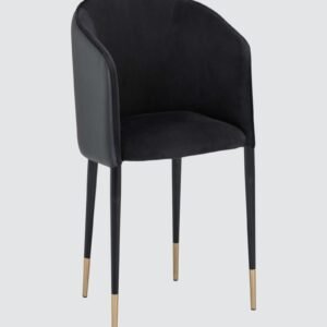Avanti Luxe Upholstered Barrel-Back Dining Chair in Black Colour - Image 3