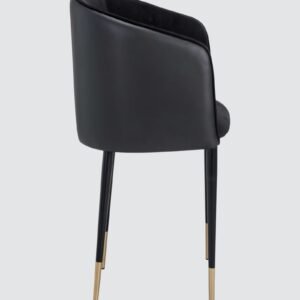 Avanti Luxe Upholstered Barrel-Back Dining Chair in Black Colour - Image 4