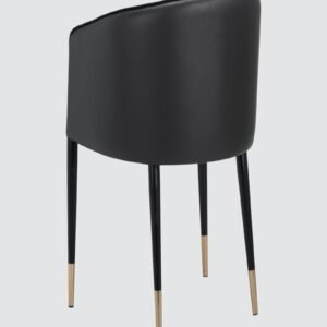 Avanti Luxe Upholstered Barrel-Back Dining Chair in Black Colour - Image 5
