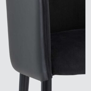Avanti Luxe Upholstered Barrel-Back Dining Chair in Black Colour - Image 6