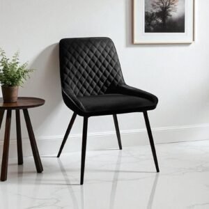 Hampton Heritage Quilted Dining Chair – in Black Colour - Image 1