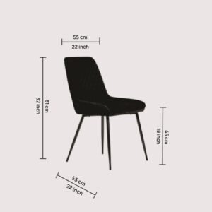 Hampton Heritage Quilted Dining Chair – in Black Colour - Image 2