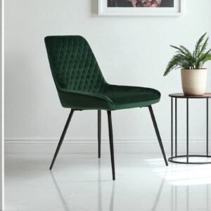 Hampton Heritage Quilted Dining Chair – in Emerald Green Colour - Image 1