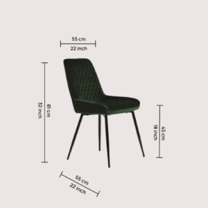 Hampton Heritage Quilted Dining Chair – in Emerald Green Colour - Image 2