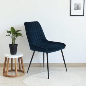 Hampton Heritage Quilted Dining Chair – in Navy BlueColour - Image 1