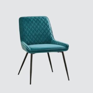 Hampton Heritage Quilted Dining Chair – in Teal BlueColour - Image 3