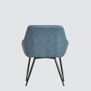 Aurelia Diamond-Stitched Leather Armchair - in Sky Blue Color - Image 6
