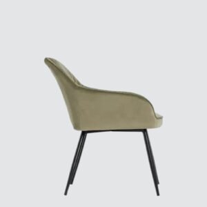 Aurelia Diamond-Stitched Velvet Armchair - in Olive Green Color - Image 5
