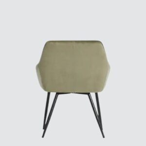 Aurelia Diamond-Stitched Velvet Armchair - in Olive Green Color - Image 6