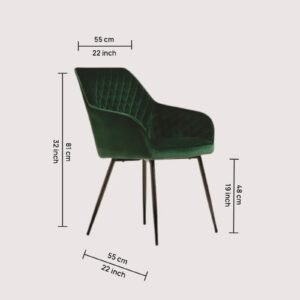 Aurelia Diamond-Stitched Velvet Armchair - in Emerald Green Color - Image 2