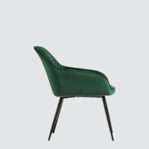 Aurelia Diamond-Stitched Velvet Armchair - in Emerald Green Color - Image 5