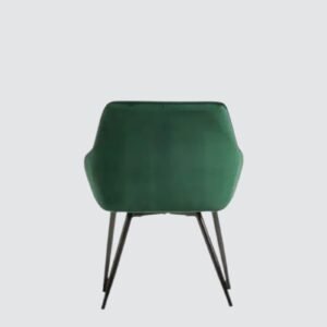 Aurelia Diamond-Stitched Velvet Armchair - in Emerald Green Color - Image 6