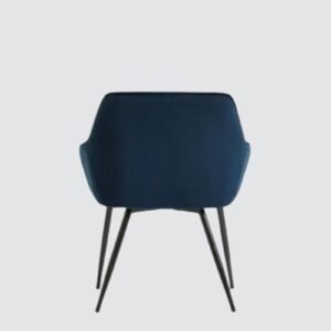 Aurelia Diamond-Stitched Velvet Armchair - in Navy Blue Color - Image 6