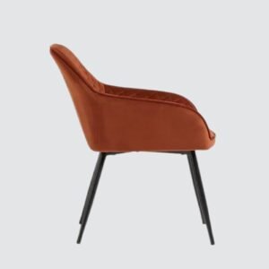 Aurelia Diamond-Stitched Velvet Armchair - in Rust Brown Color - Image 5