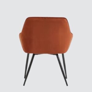 Aurelia Diamond-Stitched Velvet Armchair - in Rust Brown Color - Image 6