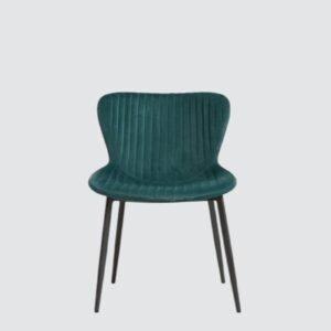 Celeste Channel-Tufted Velvet Dining Chair - in Emerald Green Color - Image 4