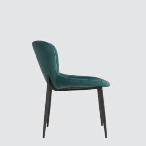 Celeste Channel-Tufted Velvet Dining Chair - in Emerald Green Color - Image 5