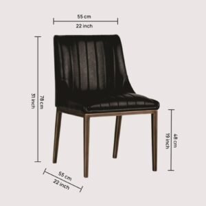 Aurelius Channel-Tufted Dining Chair in Black Color - Image 2