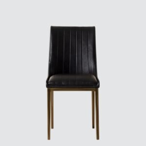 Aurelius Channel-Tufted Dining Chair in Black Color - Image 4