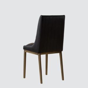 Aurelius Channel-Tufted Dining Chair in Black Color - Image 6