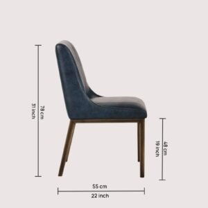 Aurelius Channel-Tufted Dining Chair in Blue Color - Image 2