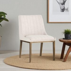 Aurelius Channel-Tufted Dining Chair in White Color - Image 1