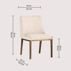 Aurelius Channel-Tufted Dining Chair in White Color - Image 2