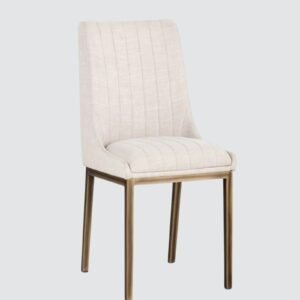 Aurelius Channel-Tufted Dining Chair in White Color - Image 3