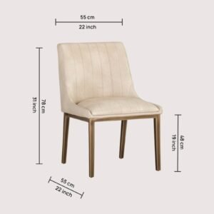 Aurelius Channel-Tufted Dining Chair in Cream Color - Image 2