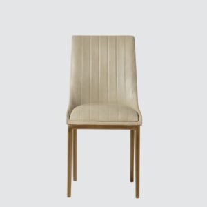 Aurelius Channel-Tufted Dining Chair in Cream Color - Image 4