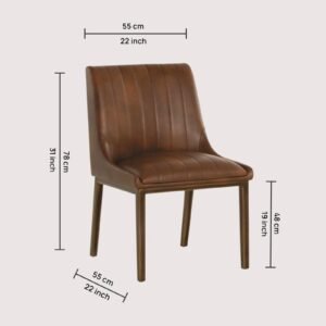 Aurelius Channel-Tufted Dining Chair in Brown Color - Image 2