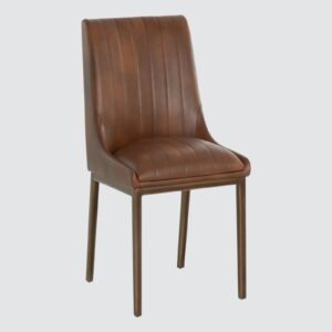 Aurelius Channel-Tufted Dining Chair in Brown Color - Image 3