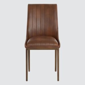Aurelius Channel-Tufted Dining Chair in Brown Color - Image 4