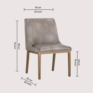 Aurelius Channel-Tufted Dining Chair in Grey Color - Image 2