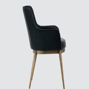 Aspen Studio Mid-Century Modern Leather Armchair in Black Color - Image 5