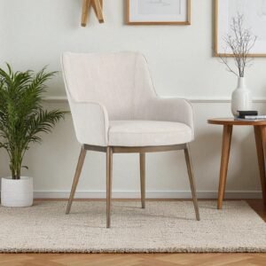 Aspen Studio Mid-Century Modern Leather Armchair in White Color - Image 1