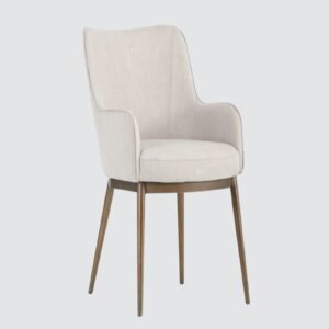 Aspen Studio Mid-Century Modern Leather Armchair in White Color - Image 3