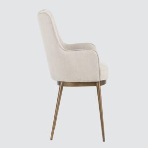 Aspen Studio Mid-Century Modern Leather Armchair in White Color - Image 4