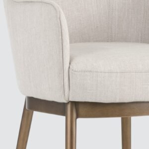 Aspen Studio Mid-Century Modern Leather Armchair in White Color - Image 6