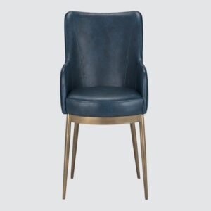 Aspen Studio Mid-Century Modern Leather Armchair in Blue Color - Image 4