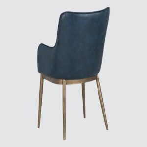 Aspen Studio Mid-Century Modern Leather Armchair in Blue Color - Image 5