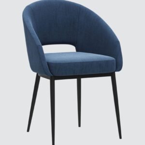Den Comfort Luxe Curve-Back Dining Chair – in Teal Blue Upholstered Colour - Image 3