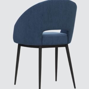 Den Comfort Luxe Curve-Back Dining Chair – in Teal Blue Upholstered Colour - Image 6