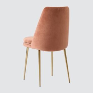 Finley Luxe Modern Low-Back Dining Chair with Gold Tapered Metal Legs – in Brown Colour - Image 5