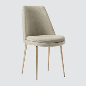 Finley Luxe Modern Low-Back Dining Chair with Gold Tapered Metal Legs – in Grey Colour - Image 3