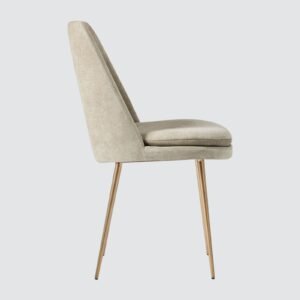 Finley Luxe Modern Low-Back Dining Chair with Gold Tapered Metal Legs – in Grey Colour - Image 4