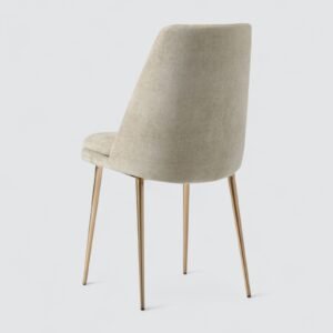 Finley Luxe Modern Low-Back Dining Chair with Gold Tapered Metal Legs – in Grey Colour - Image 5