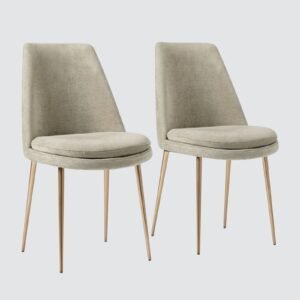 Finley Luxe Modern Low-Back Dining Chair with Gold Tapered Metal Legs – in Grey Colour - Image 6